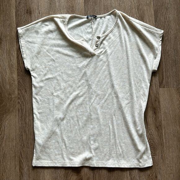 Pink Clover Tops - Pink Clover Bronte Henley Knit Tee Shirt Cream Size Small